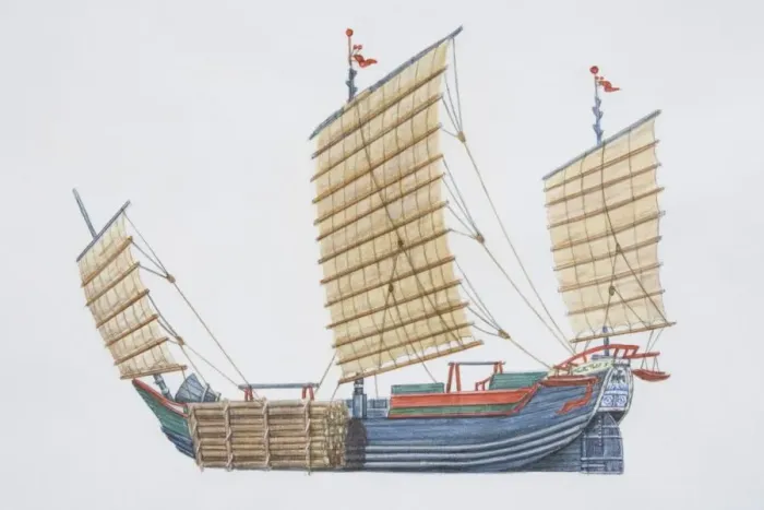 Framed Print : Chinese junk boat, side view Framed Print : Chinese junk boat, side view