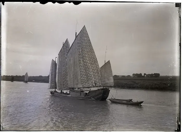 Framed Print : Chinese Junk Sailing on Water Framed Print : Chinese Junk Sailing on Water