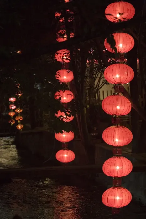 Framed Print : Chinese lanterns along street in lijiang Framed Print : Chinese lanterns along street in lijiang