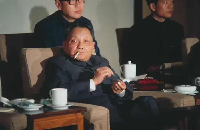 Framed Print : Chinese Leader Deng Xiaoping with Cigarette at Table Framed Print : Chinese Leader Deng Xiaoping with Cigarette at Table