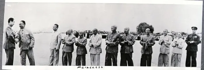 Framed Print : Chinese Leaders Greeting Chou En-Lai Framed Print : Chinese Leaders Greeting Chou En-Lai