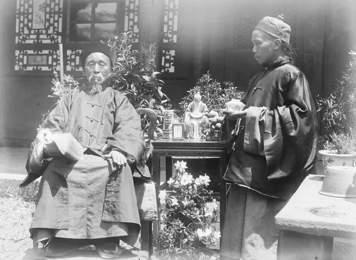 Framed Print : Chinese Man Being Served Framed Print : Chinese Man Being Served