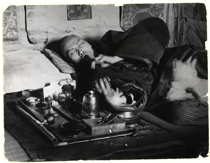 Framed Print : Chinese Man Smoking An Opium Pipe