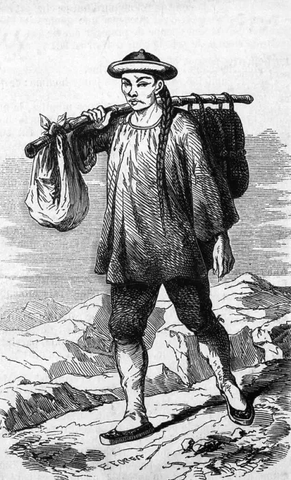 Framed Print : Chinese Man Walking To Mines Framed Print : Chinese Man Walking To Mines