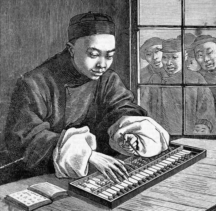 Framed Print : Chinese Merchant Balancing Accounts;Abac Framed Print : Chinese Merchant Balancing Accounts;Abac