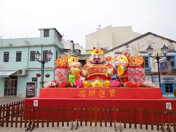 Chinese New Year Decorations, Year of the Horse, Taipa, Macau, China
