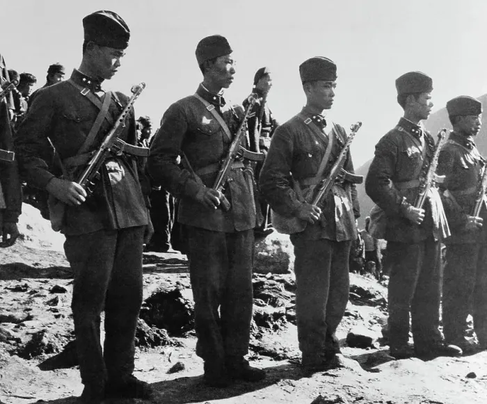 Framed Print : Chinese Troops Standing Guard