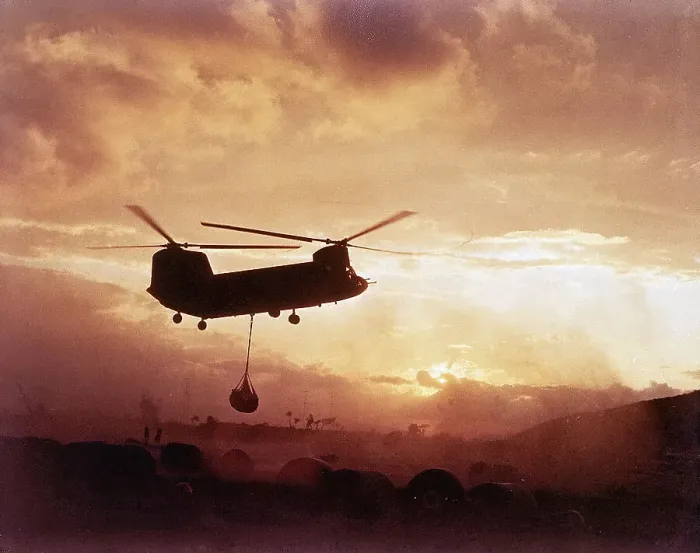 Framed Print : Chinook Helicopter Lifts Ammunition