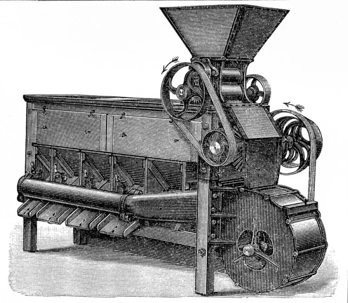 Framed Print : Chocolate making machine, Crushing and cleaning machine Framed Print : Chocolate making machine, Crushing and cleaning machine