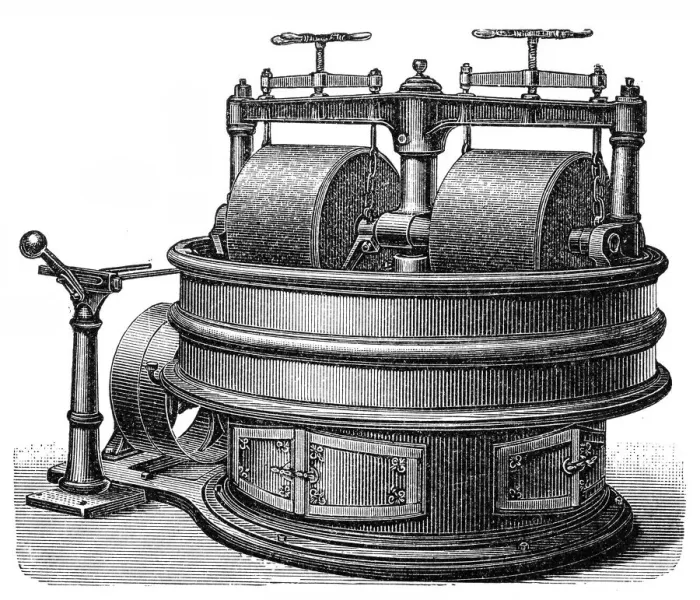 Framed Print : Chocolate making machine, melangeur Framed Print : Chocolate making machine, melangeur