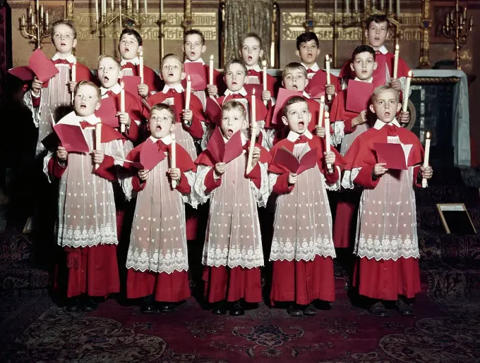 Framed Print : Choir Boys Singing in Church