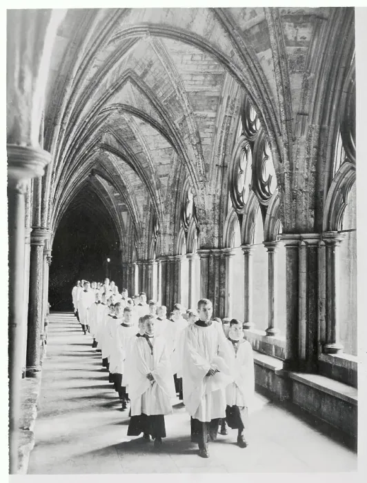 Framed Print : Choir Boys Walking Through Westminster Abbey