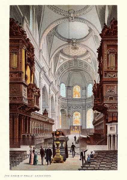 Choir of St Pauls Cathedral, Victorian London, 19th Century Art
