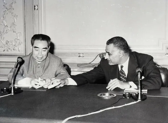 Framed Print : Chou En-Lai With Gamal Abdel In Egypt Framed Print : Chou En-Lai With Gamal Abdel In Egypt