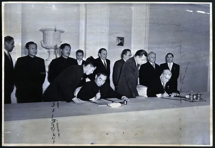 Framed Print : Chou En-Lai Signing Declaration W / Others Framed Print : Chou En-Lai Signing Declaration W / Others