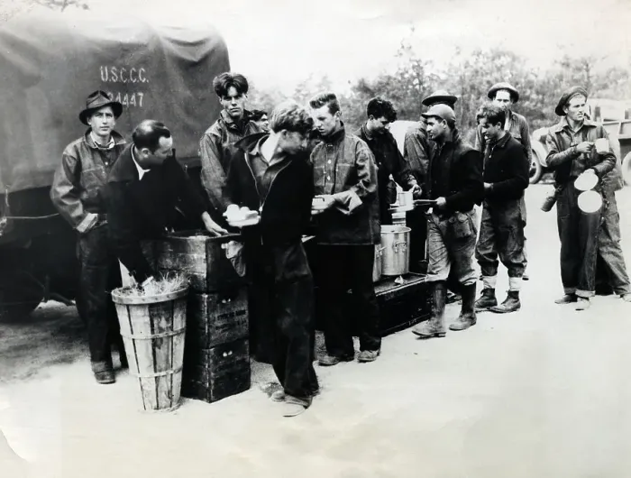 Framed Print : Chow Line at Civilian Conservation Corps Framed Print : Chow Line at Civilian Conservation Corps