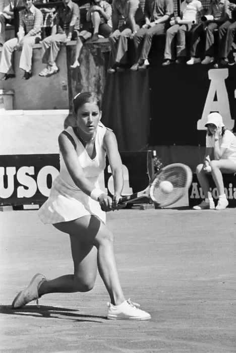 Framed Print : Chris Evert Concentrates On Forehand Framed Print : Chris Evert Concentrates On Forehand