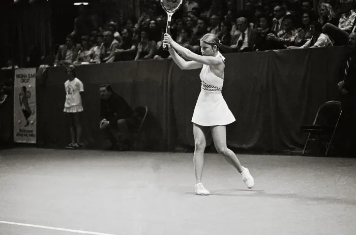 Framed Print : Chris Evert Performing Backhand Play in Tennis Match Framed Print : Chris Evert Performing Backhand Play in Tennis Match