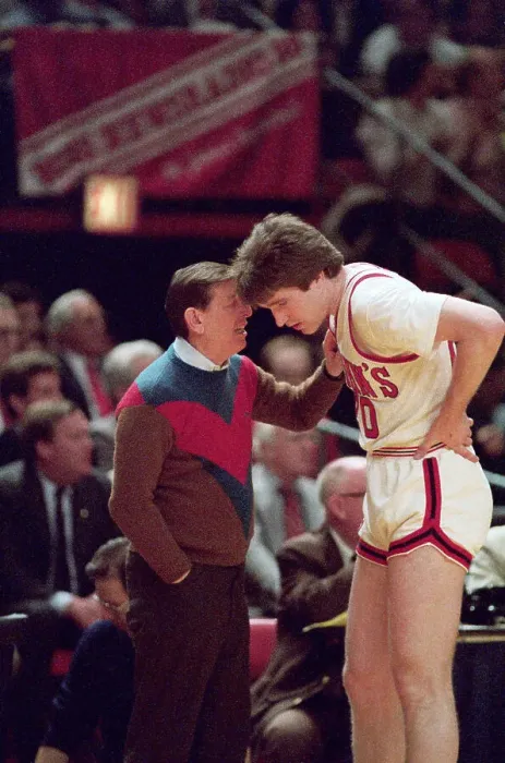 Framed Print : Chris Mullin Conversing with Coach John Carnesecca Framed Print : Chris Mullin Conversing with Coach John Carnesecca