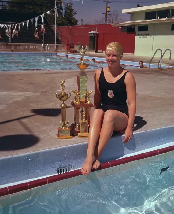 Framed Print : Chris Von Saltza Posing with Trophies