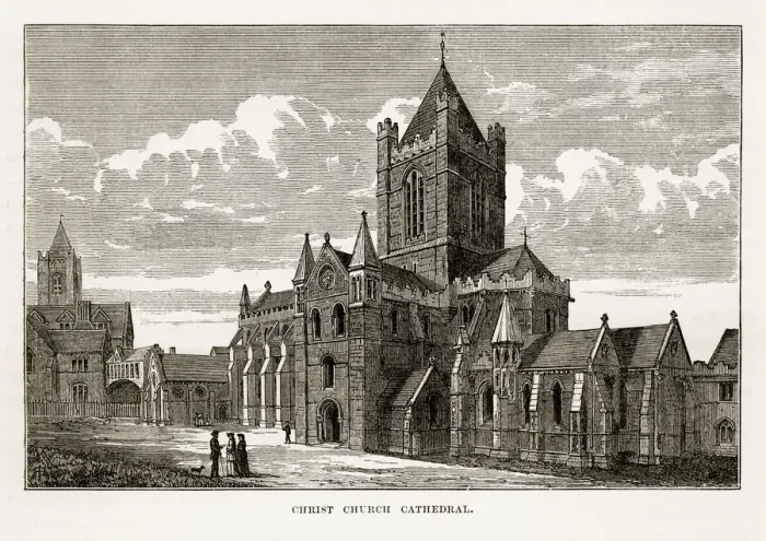 Framed Print : Christ Church Cathedral in Dublin, Ireland Victorian Engraving, 1840 Framed Print : Christ Church Cathedral in Dublin, Ireland Victorian Engraving, 1840
