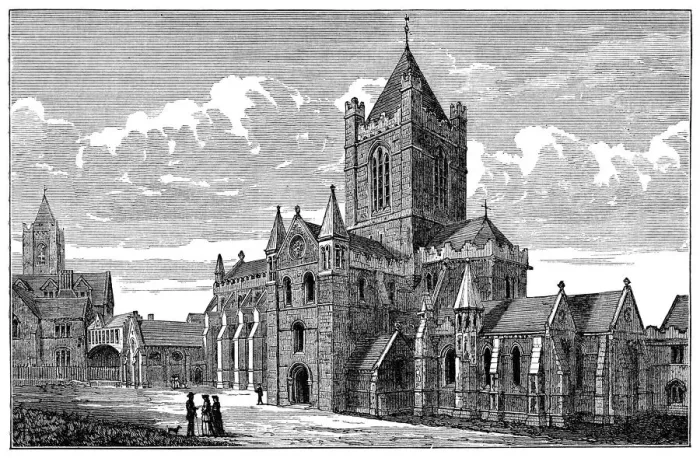 Framed Print : Christ Church Cathedral in Dublin, Ireland - 19th Century Framed Print : Christ Church Cathedral in Dublin, Ireland - 19th Century