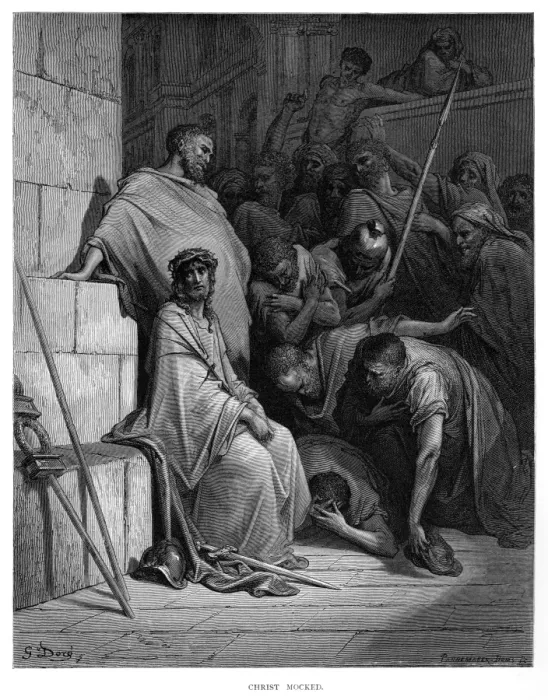 Framed Print : Christ mocked engraving 1870 Framed Print : Christ mocked engraving 1870