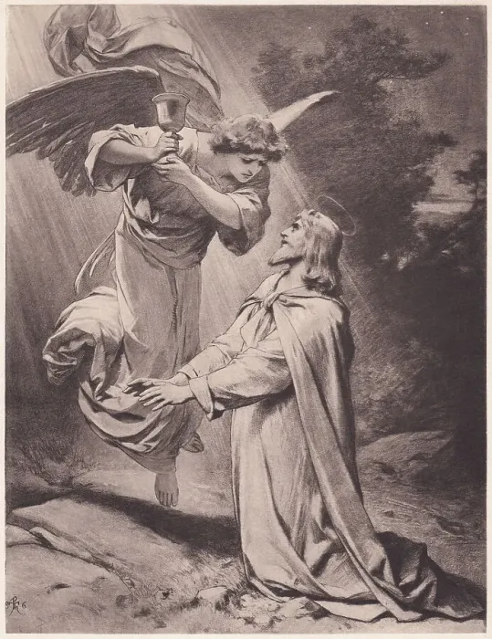 Framed Print : Christ on the Mount of Olives, photogravure, published in 1886 Framed Print : Christ on the Mount of Olives, photogravure, published in 1886
