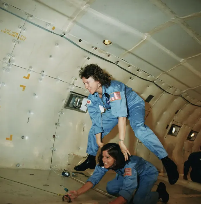 Framed Print : Christa McAuliffe and Barbara Morgan Playing Leapfrog Framed Print : Christa McAuliffe and Barbara Morgan Playing Leapfrog