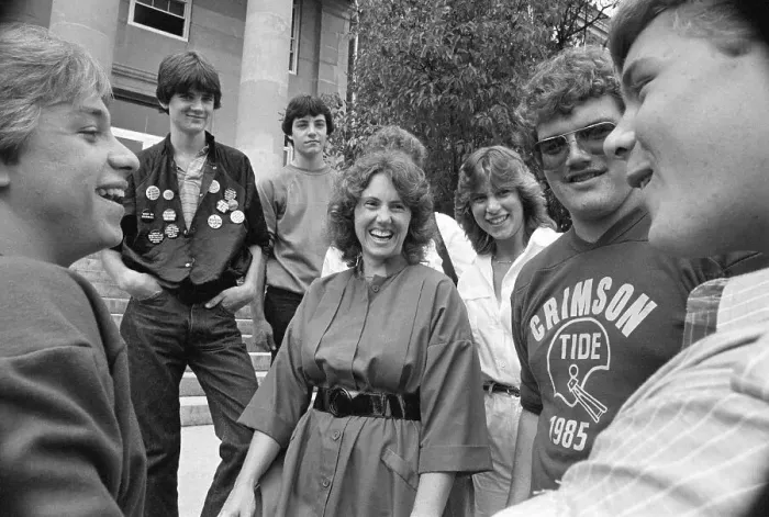 Framed Print : Christa Mcauliffe Talking to Students Framed Print : Christa Mcauliffe Talking to Students