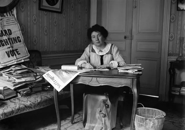 Framed Print : Christabel Pankhurst Sitting at Her Desk Framed Print : Christabel Pankhurst Sitting at Her Desk