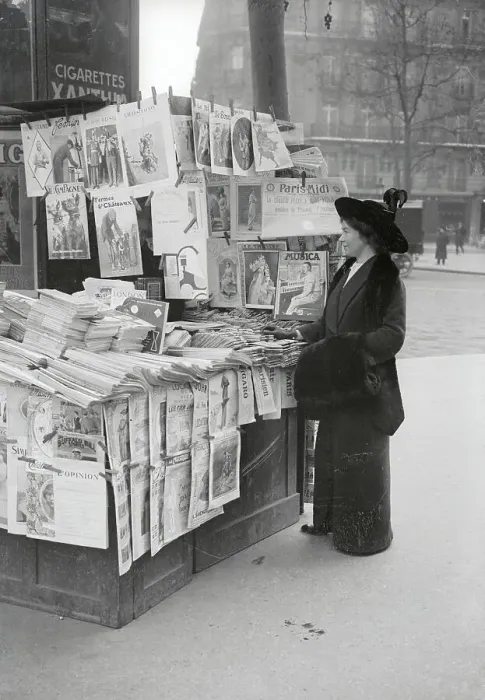 Framed Print : Christabel Pankhurst Standing at Newsstand Framed Print : Christabel Pankhurst Standing at Newsstand