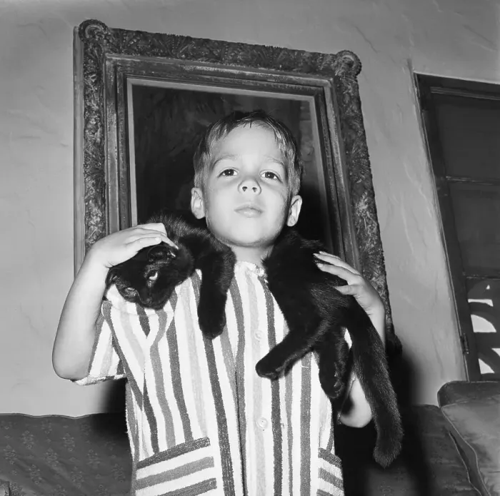 Framed Print : Christian Brando at Home with Pet Cat Framed Print : Christian Brando at Home with Pet Cat