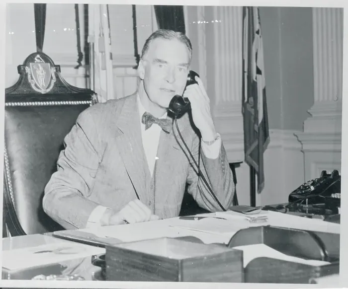 Framed Print : Christian Herter Speaking on the Telephone Framed Print : Christian Herter Speaking on the Telephone