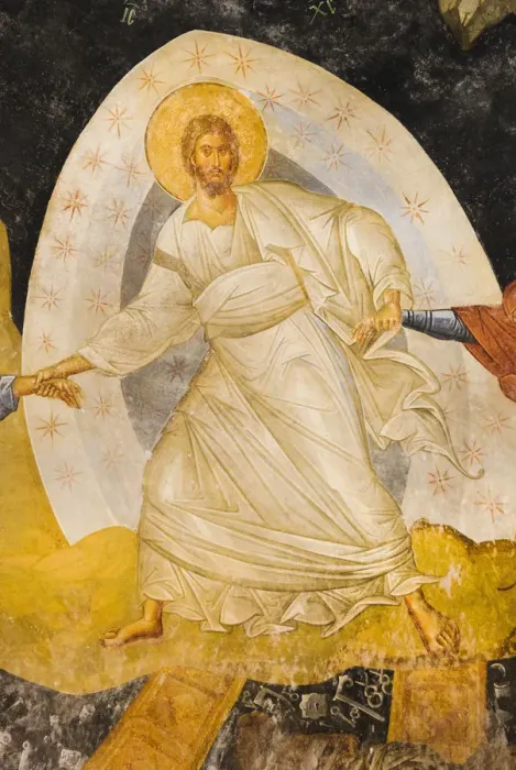 Framed Print : christianity, fresco, byzantine, jesus christ, art, church of st saviour, chora, figure of christ