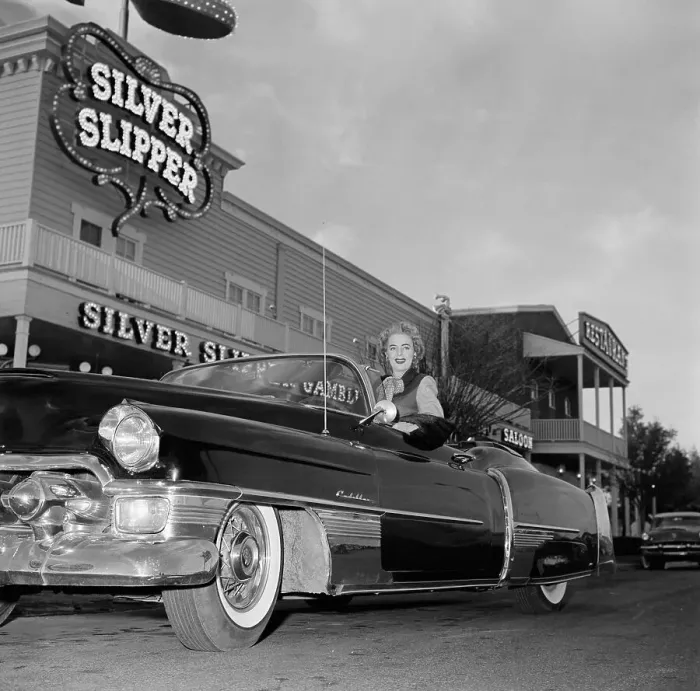 Framed Print : Christine Jorgensen Driving a Cadillac Framed Print : Christine Jorgensen Driving a Cadillac
