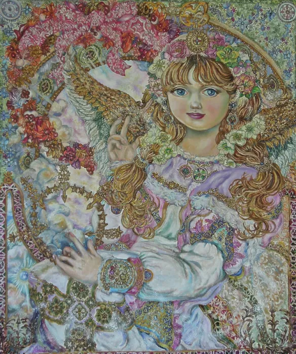 Framed Print : The Christmas Angel. Artist: Sugai, Yumi Framed Print : The Christmas Angel. Artist: Sugai, Yumi