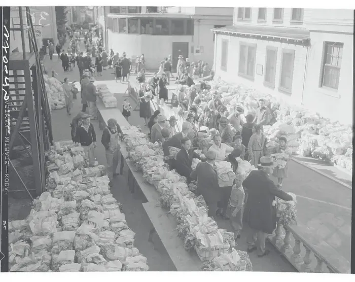 Framed Print : Christmas Baskets Being Distributed Framed Print : Christmas Baskets Being Distributed