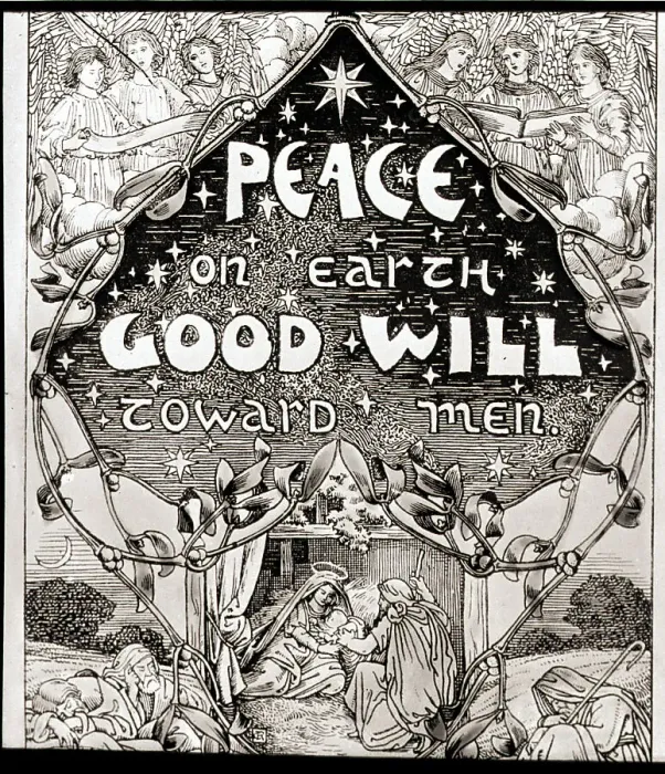 Framed Print : A Christmas Motive Greeting Framed Print : A Christmas Motive Greeting