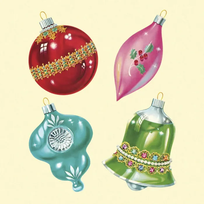 Framed Print : Four Christmas Ornaments Framed Print : Four Christmas Ornaments