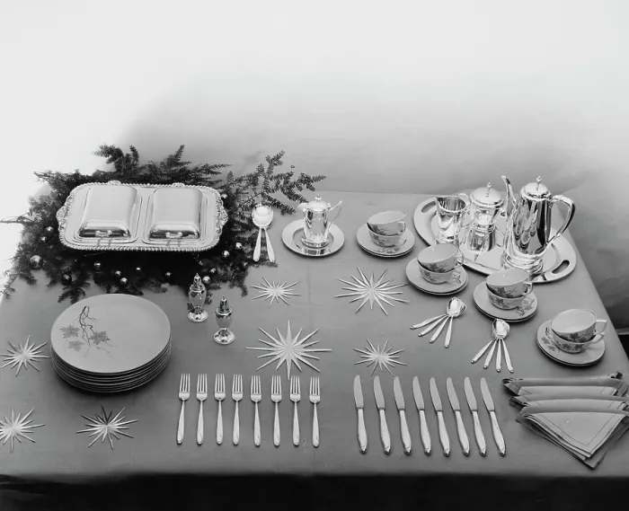 Framed Print : Christmas Tableware Display Framed Print : Christmas Tableware Display