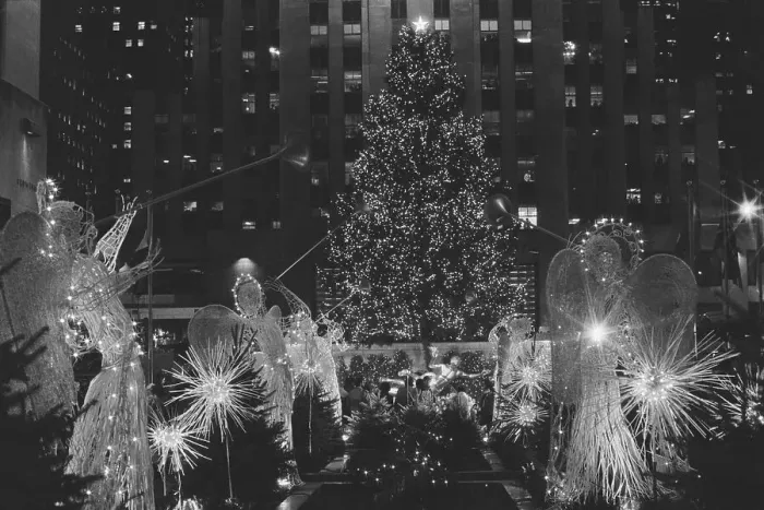 Framed Print : Christmas Tree and Angels In Channel Garden Framed Print : Christmas Tree and Angels In Channel Garden