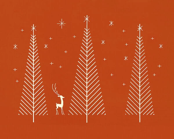 Christmas Trees and Deer