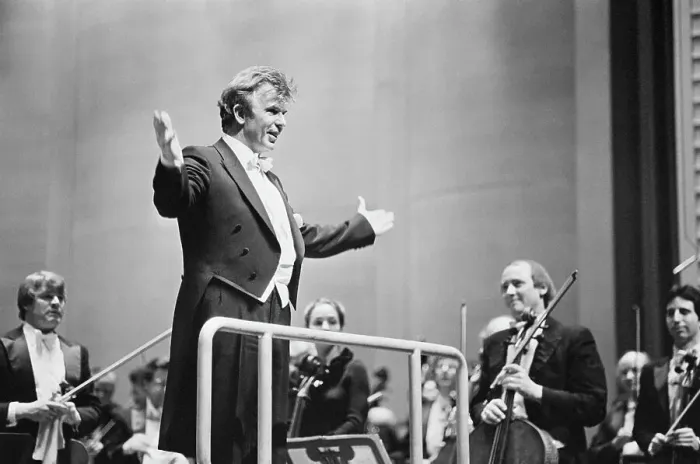 Framed Print : Christoph Von Dohnanyi with Outstretched Arms During Concert Framed Print : Christoph Von Dohnanyi with Outstretched Arms During Concert