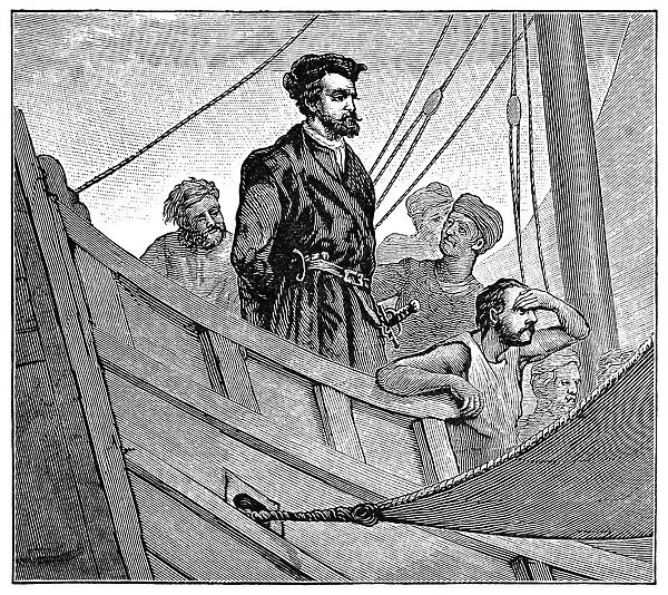 Christopher Columbus on board ship