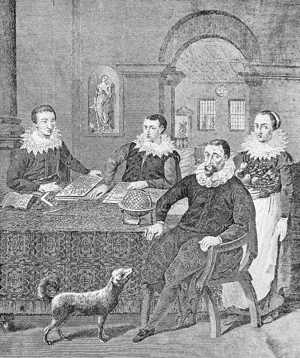 Framed Print : Christopher Columbus with his Two Sons