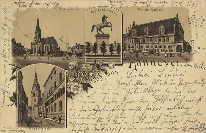 Framed Print : Christuskirche, old town hall, market church, Sachsenross, Hannover, Lower Saxony, Germany, postcard with text, view around ca 1910, historical, digital reproduction of a historical postcard, public domain, from that time, exact date unknown Framed Print : Christuskirche, old town hall, market church, Sachsenross, Hannover, Lower Saxony, Germany, postcard with text, view around ca 1910, historical, digital reproduction of a historical postcard, public domain, from that time, exact date unknown