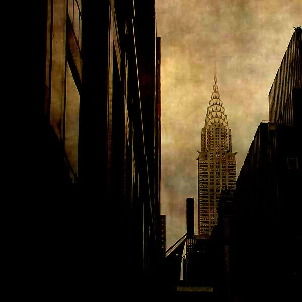 Chrysler building in old industrial style