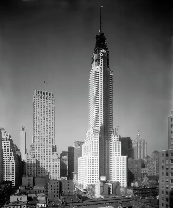 Framed Print : Chrysler Building Under Construction Framed Print : Chrysler Building Under Construction
