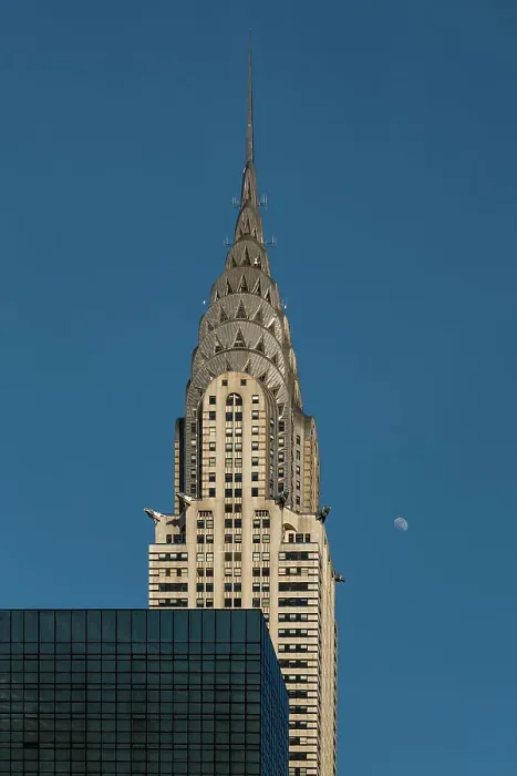 Framed Print : Chrysler Building and the moon Framed Print : Chrysler Building and the moon